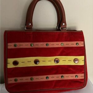 Stylish Red and Yellow Women's Satchel
